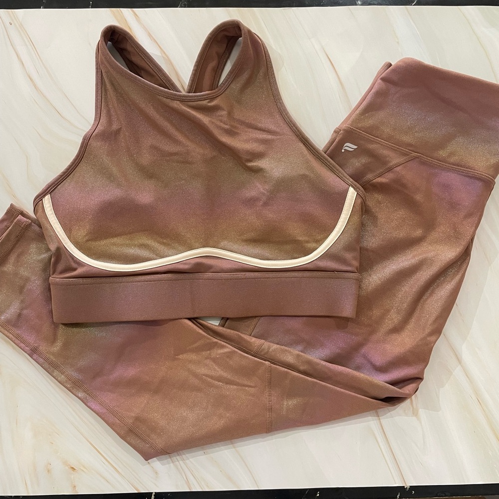Fabletics Shimmering Bronze Leggings Set